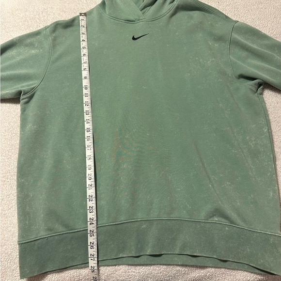 Nike Washed Fleece Hoodie Sweatshirt Jade Green Bleach - Picture 10 of 14
